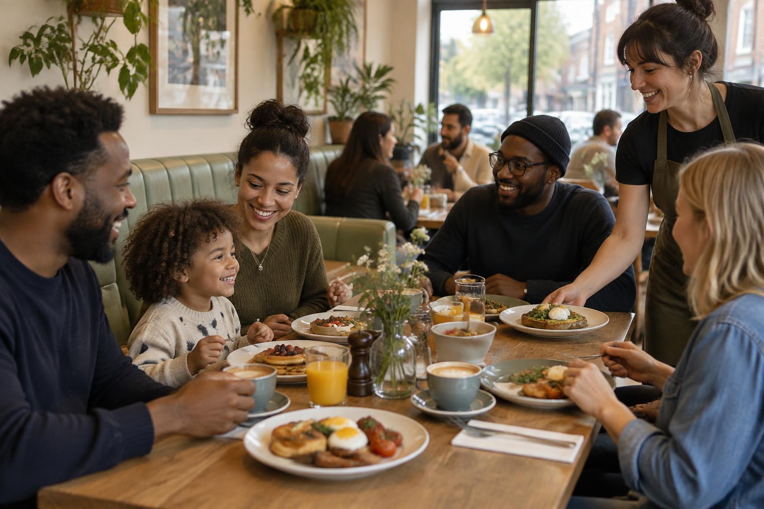 Families and friends enjoying time together at a welcoming local cafe