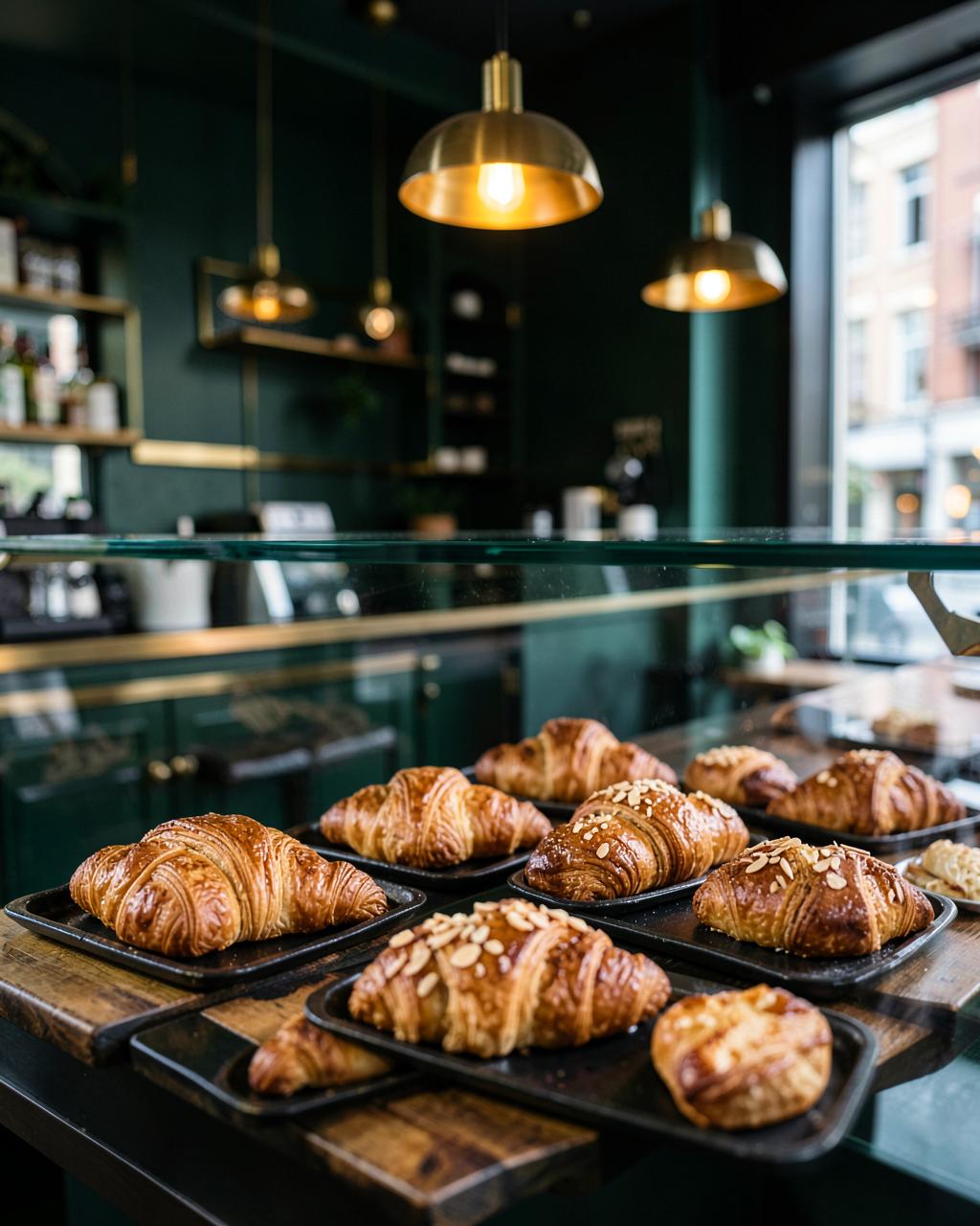 Fresh pastries in the cafe counter